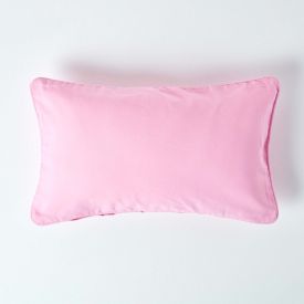 Cotton Plain Pink Rectangular Cushion Cover, 30 x 50 cm