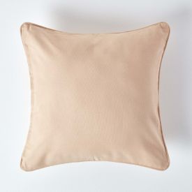 Cotton Plain Beige Cushion Cover