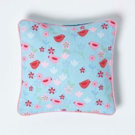 Cotton Birds and Flower Cushion Cover