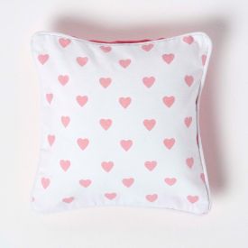 Cotton Pink Hearts Scatter Cushion 