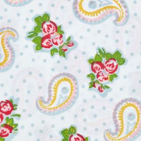 Pure Cotton Paisley and Dots Fabric 150cm Wide