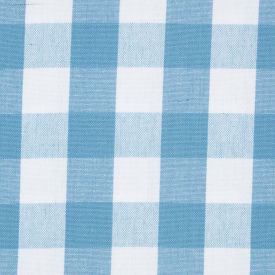 Cotton Block Check Blue Gingham Fabric 150cm Wide