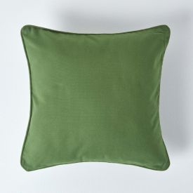 Cotton Plain Olive Green Cushion Cover