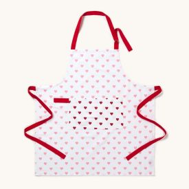Red Hearts Cotton Apron