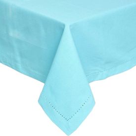 Plain Cotton Blue Tablecloth