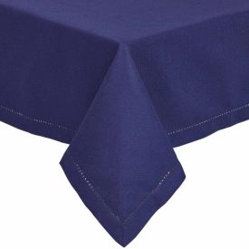 Plain Cotton Navy Blue Tablecloth