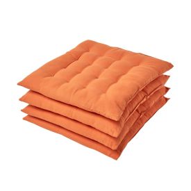 Burnt Orange Plain Seat Pad with Button Straps 100% Cotton