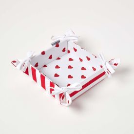 Red Hearts Reversible Bread Basket