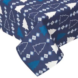 Blue Winterland 100% Cotton Christmas Tablecloth 178 x 305 cm