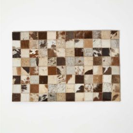 Block Check Brown Leather Placemats Set of 4