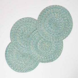Green Handwoven Round Placemats Set of 4