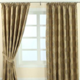 Gold Jacquard Curtain Modern Curve Design Fully Lined