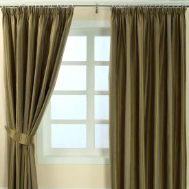 Gold Jacquard Curtain Modern Striped Design Fully Lined