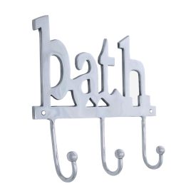 Metal Silver Coat Rack - BATH 3 Wall Hooks