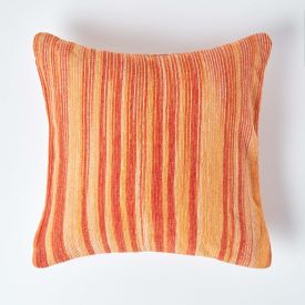 Cotton Chenille Tie Dye Orange Cushion Cover