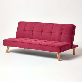 Bower Velvet Sofa Bed, Dark Red