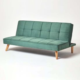 Bower Velvet Sofa Bed, Dark Green
