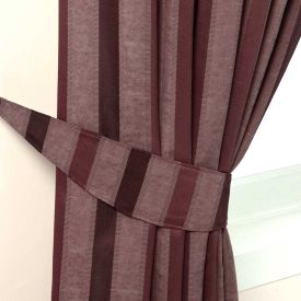 Purple Stripe Jacquard Curtain Tie Back Pair
