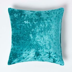 Teal Luxury Crushed Velvet Cushion Cover
