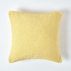 Cotton Yellow Halden Chevron Cushion Cover