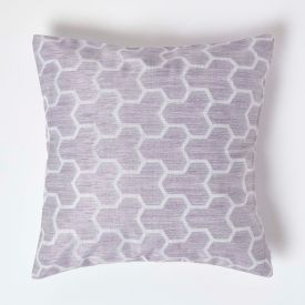 Geometric Lilac Jacquard Cushion Cover