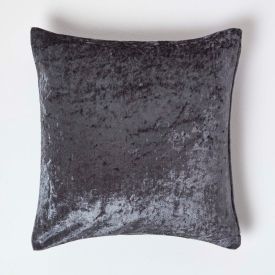 Dark Grey Luxury Crushed Velvet Cushion Cover