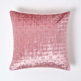 Blush Pink Crushed Velvet Cushion Cover