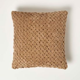 Sofia Pleated Taupe Velvet Cushion