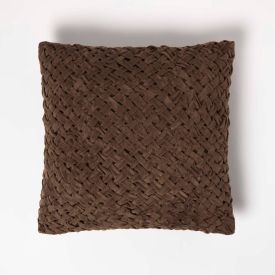 Sofia Pleated Brown Velvet Cushion