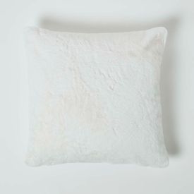 Soft Touch Faux Fur Cream Ivory Filled Cushion 46 x 46 cm