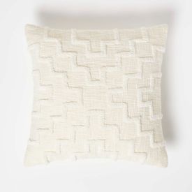 Geometric Natural Tufted Cotton Cushion 45 x 45 cm