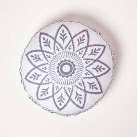 Henna Round Grey Outdoor Cushion 40 cm