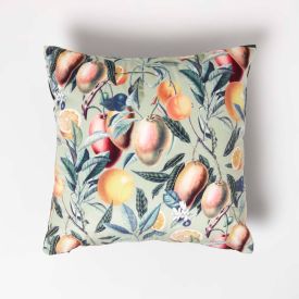 Mango Tree Green Filled Velvet Cushion 46 x 46 cm