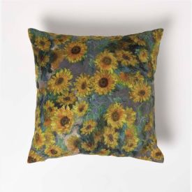 Van Gogh Sunflowers Filled Velvet Cushion 46 x 46 cm