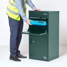 Extra Large Front & Rear Access Green Smart Parcel Box
