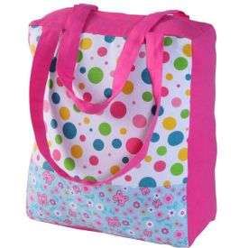 Cotton Multi Dots & Butterflies Design Shopping/Shoulder Bag