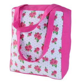 Cotton Pink Roses and Dots Design Shopping/Shoulder Bag