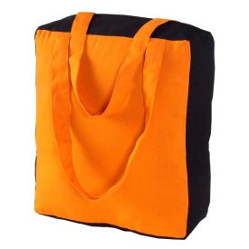 Cotton Solid Orange & Black Design Shopping/Shoulder Bag