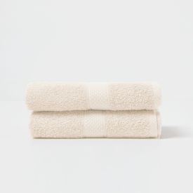 Turkish Cotton Hand Towel Set of 2, Cream
