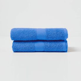 Turkish Cotton Hand Towel Set of 2, Blue