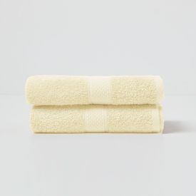 Turkish Cotton Hand Towel Set of 2, Yellow