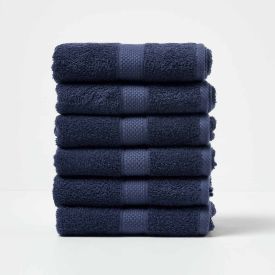 Turkish Cotton Hand Towel Set, Navy Blue