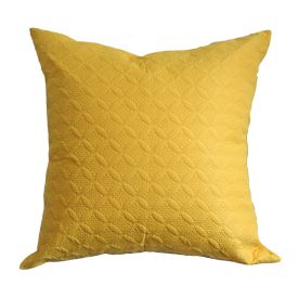 Ultrasonic Yellow Quilted Embossed Cushion Cover, 80 x 80 cm