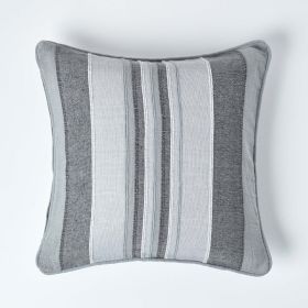 Cotton Striped Grey Cushion Cover Morocco