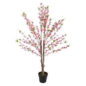 Artificial Blossom Tree with Pink Silk Flowers - 5 Feet