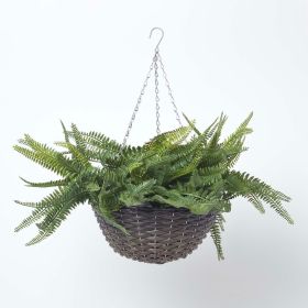 Boston Fern Artificial Hanging Basket, 65 cm