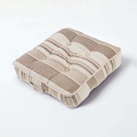 Morocco Striped Cotton Floor Cushion Beige