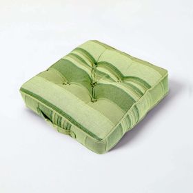 Morocco Striped Cotton Floor Cushion Green