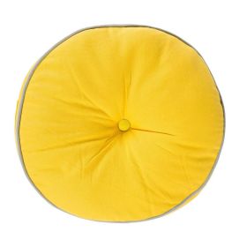 Yellow and Grey Round Floor Cushion 