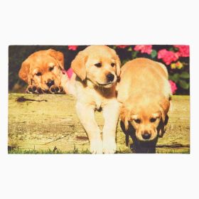 Puppies Printed 100% Recycled Rubber Non-Slip Doormat 